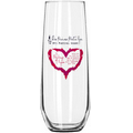 8.5 Oz. Stemless Wine or Champagne Flute Glass (Screen Printed)